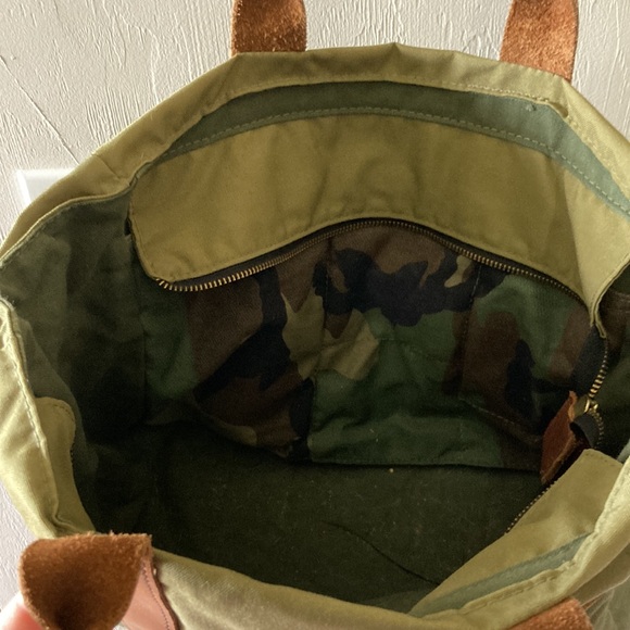 Sword & Plough green mini zip top tote bag - Picture 3 of 3